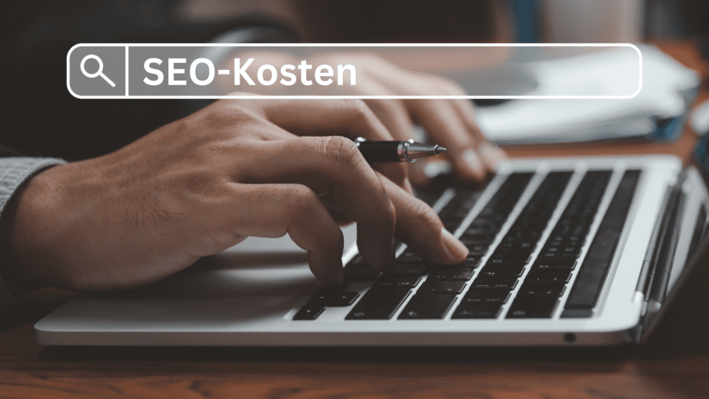 Suche nach SEO-Kosten auf einem Laptop